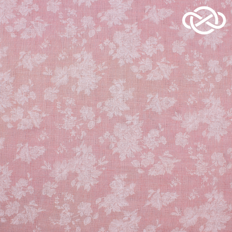 10224. Батист с мережками. Принт от Tkani.site