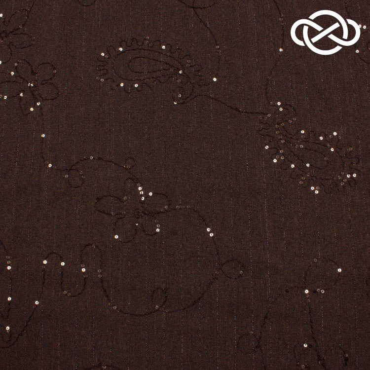 10242. Костюмная в полоску. Вышивка с пайетками - фото 1