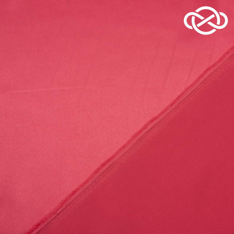 10272. Костюмно-плательный Атлас. Коралловый от Tkani.site