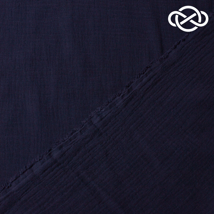 10327. Муслин. Двухслойный. Темно-синий - фото 2