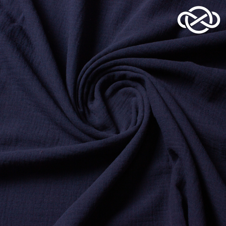 10327. Муслин. Двухслойный. Темно-синий. Уценка!!! от Tkani.site