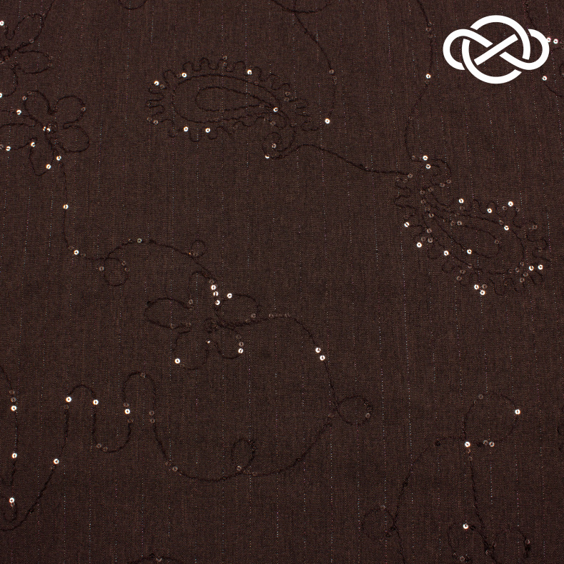 10242. Костюмная в полоску. Вышивка с пайетками. Уценка!!! от Tkani.site