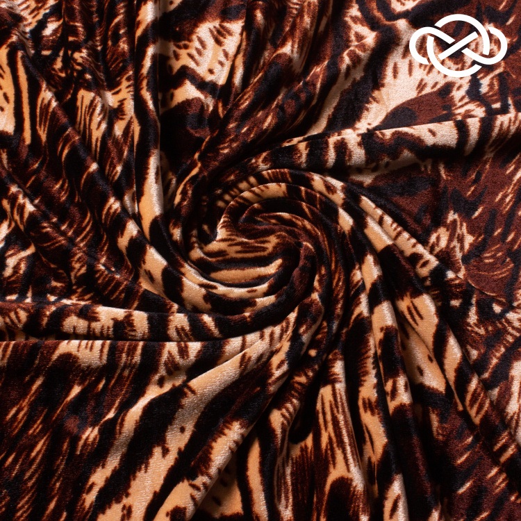 10371. Трикотажное полотно. Бархат. Принт - фото 1