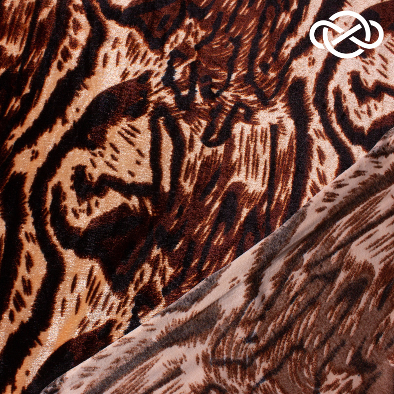 10371. Трикотажное полотно. Бархат. Принт от Tkani.site