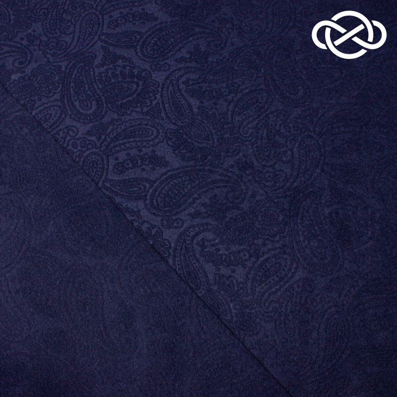 10385. Пальтовая поливискоза. Жаккард. Темно-синий от Tkani.site