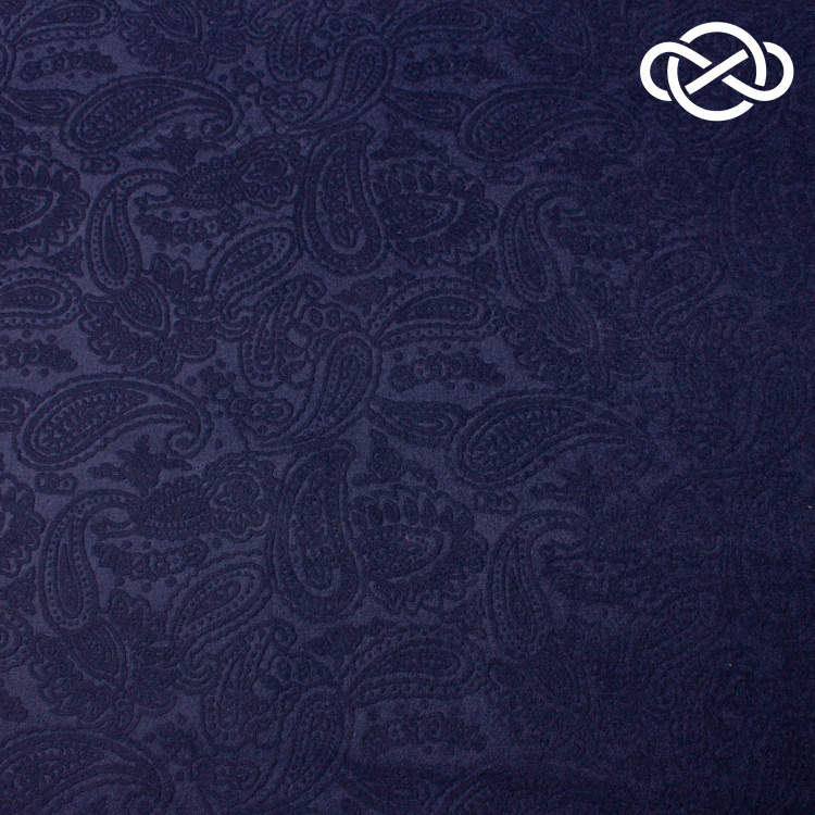 10385. Пальтовая поливискоза. Жаккард. Темно-синий - фото 2