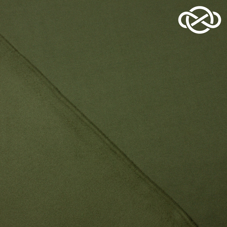 10394. Футер 3-х нитка с начесом. Balenciaga. Темный хаки от Tkani.site