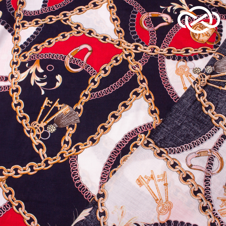 10401. Конкурс!!! Штапель. Вискоза. Принт от Tkani.site