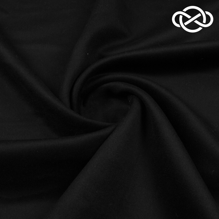 7716. Пальтовая. Дублированная. Ворс. Черный. - фото 1