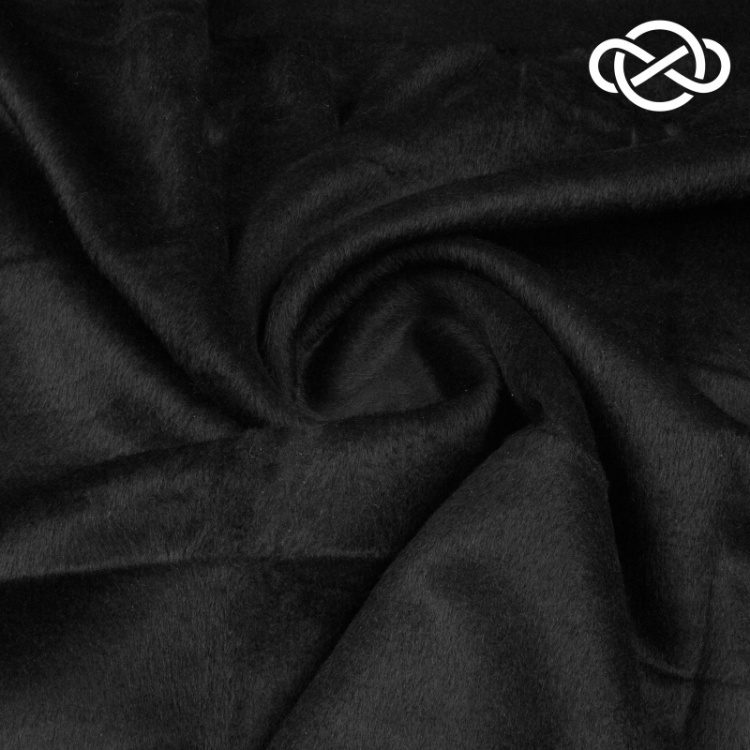 7718. Пальтовая. Дублированная. Ворс. Черный.