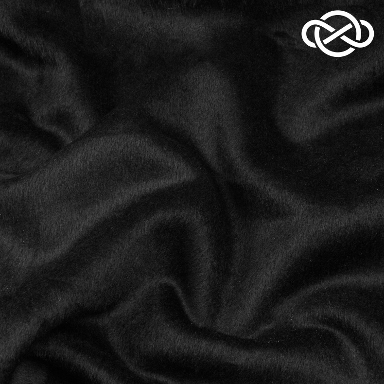 7718. Пальтовая. Дублированная. Ворс. Черный. от Tkani.site