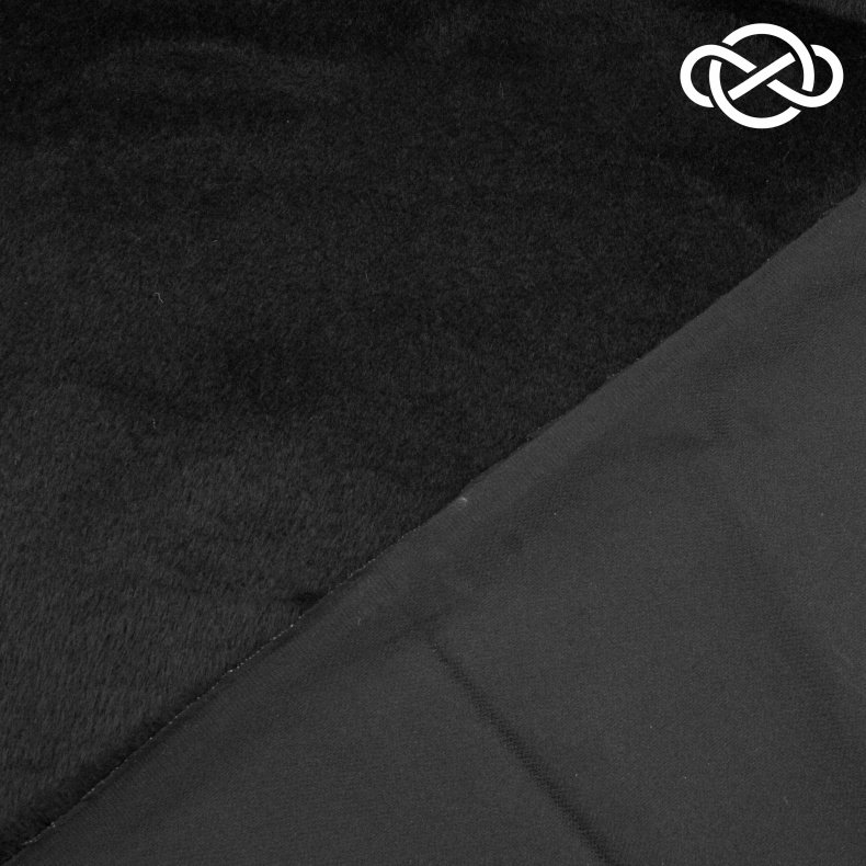 7718. Пальтовая. Дублированная. Ворс. Черный. от Tkani.site