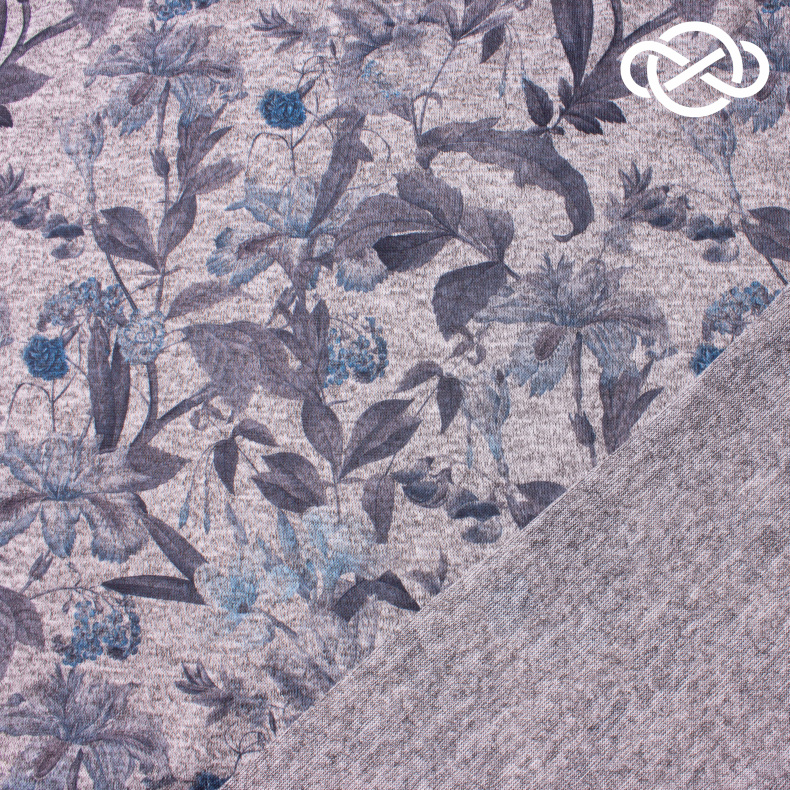 10466. Трикотажное полотно. Имитация ручной вязки. Принт от Tkani.site