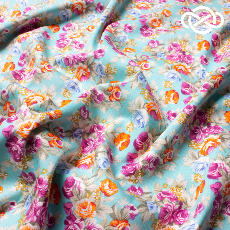 7737. Конкурс! Летняя джинса. Принт. от Tkani.site