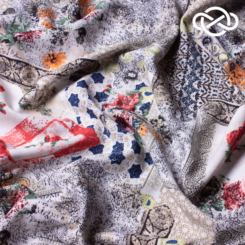 7738. Конкурс! Искусственный лен. Принт. от Tkani.site