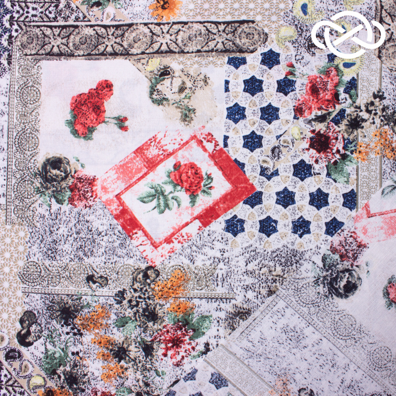 7738. Конкурс! Искусственный лен. Принт. от Tkani.site