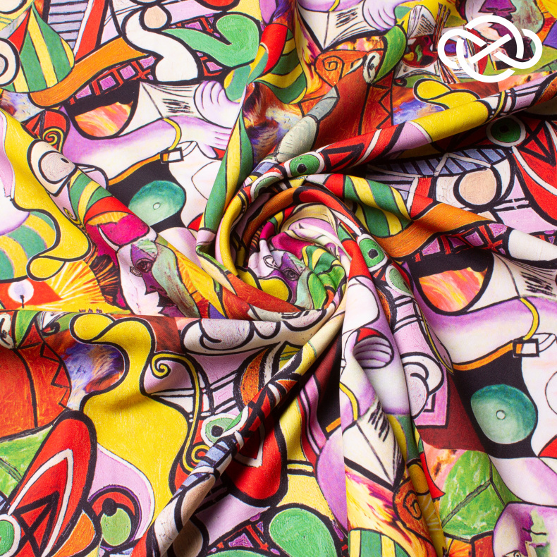 10551. Конкурс!!! Плательная. Барби. Принт от Tkani.site