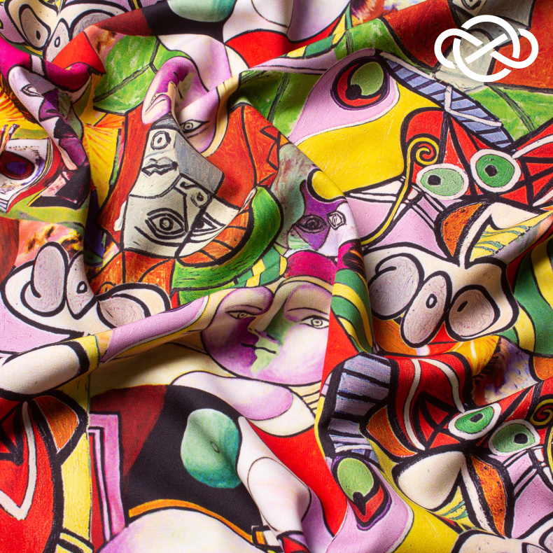 10551. Конкурс!!! Плательная. Барби. Принт от Tkani.site