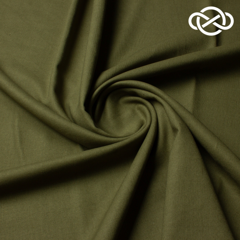 10613. Лён с вискозой. Хаки от Tkani.site