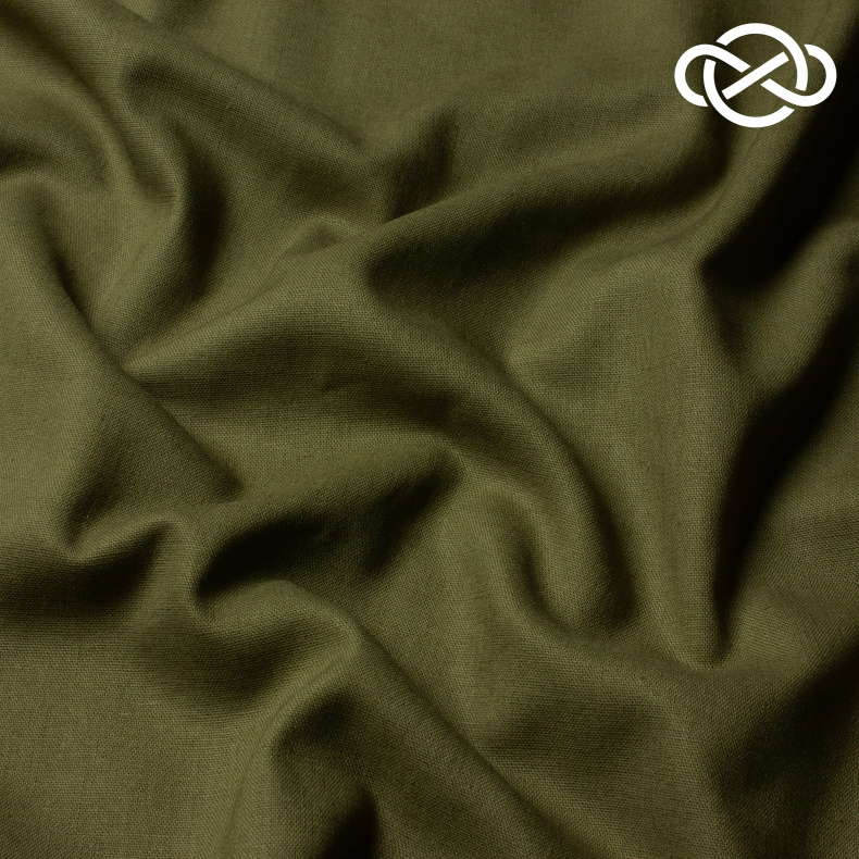 10613. Лён с вискозой. Хаки от Tkani.site