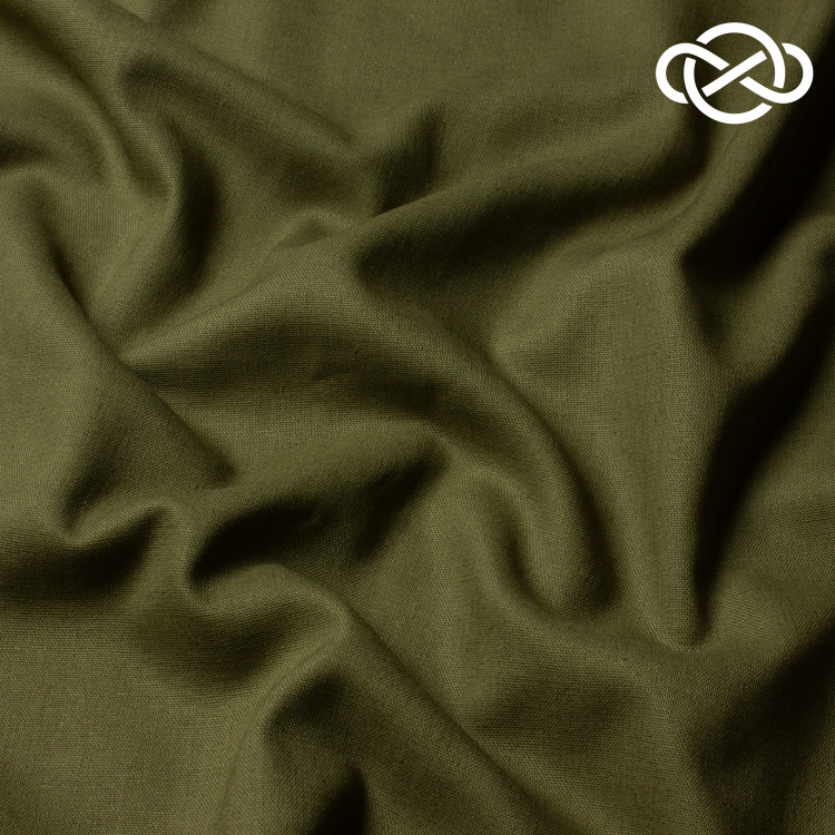 10613. Лён с вискозой. Хаки - фото 1