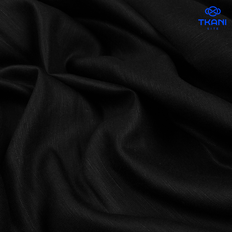 2025. Лён с вискозой. Черный от Tkani.site