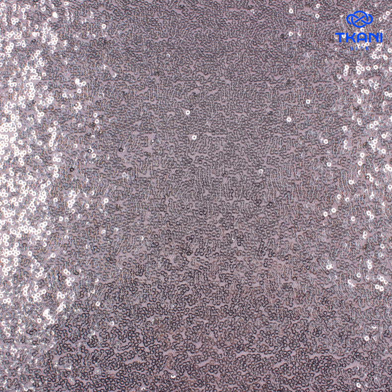 2079.Пайетки на сетке. Серебро от Tkani.site