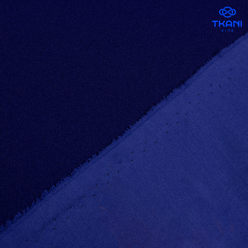 2080. Трикотажное полотно. Скуба. Синий от Tkani.site