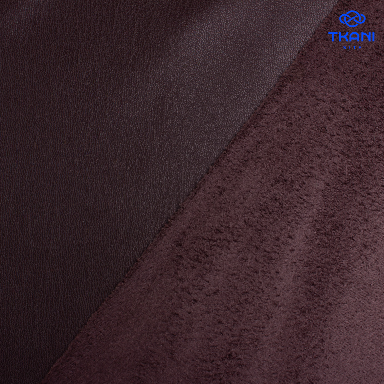 2095. Экокожа на замше. Горький шоколад от Tkani.site