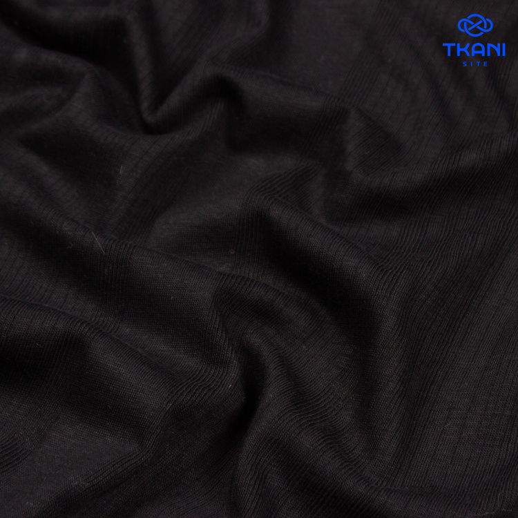 80749. Кулирная гладь. Деворе. Черный - фото 1