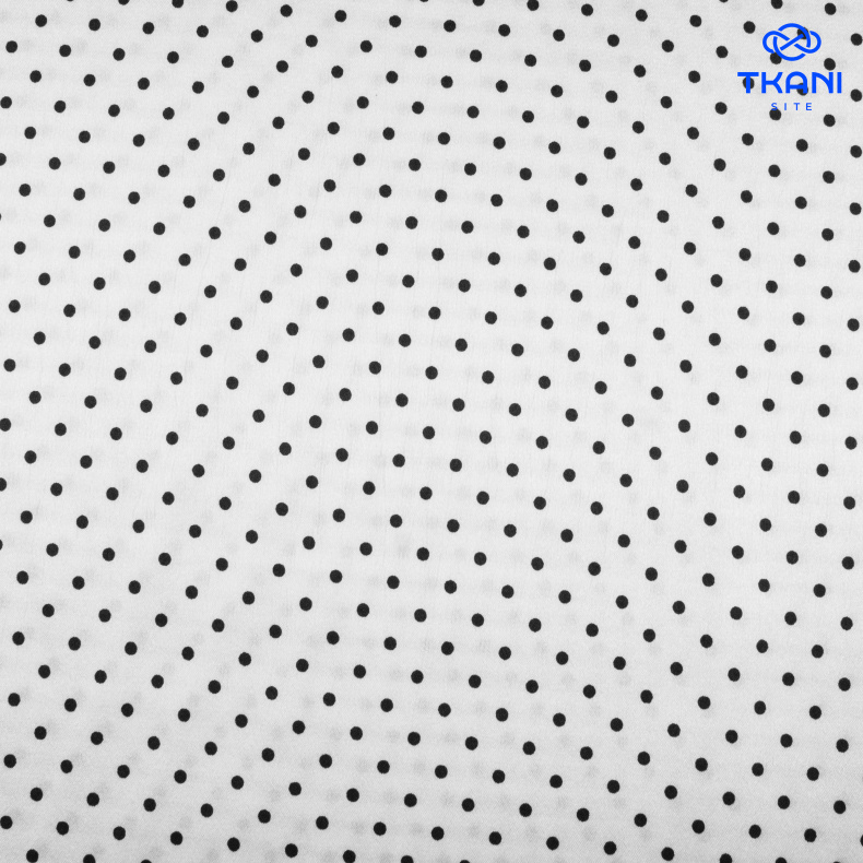 2115. Плательный атлас. В горошек. Уценка!!! от Tkani.site