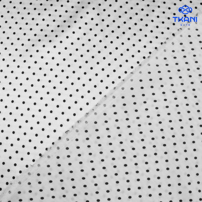 2115. Плательный атлас. В горошек. Уценка!!! от Tkani.site