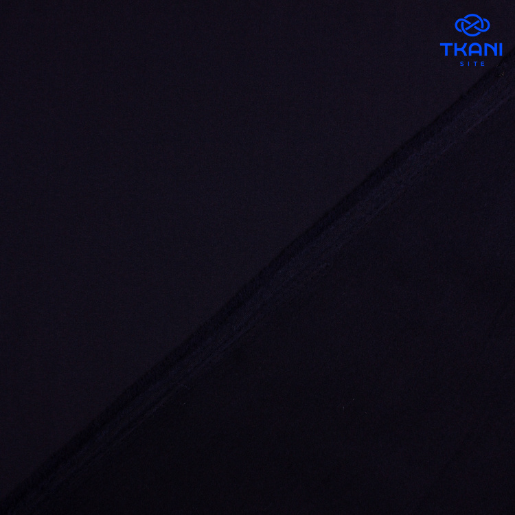 1044. Костюмная поливискоза с начесом. Темно-синий. - фото 2