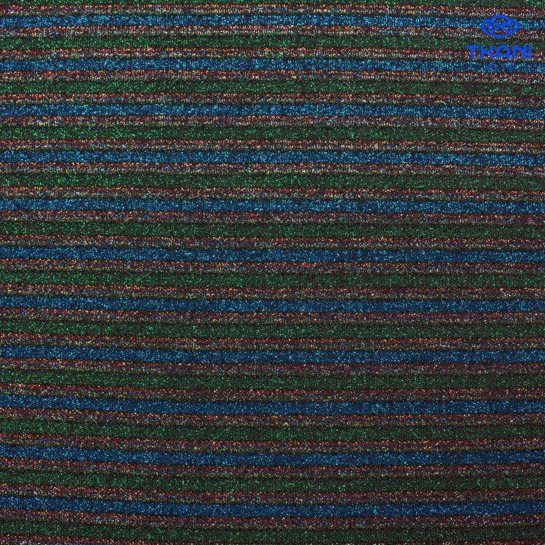 1046. Трикотажное полотно с люрексом. Полоски. от Tkani.site