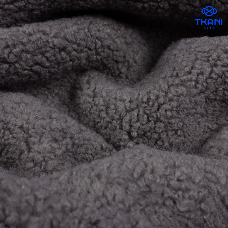 2124. Дубленка на шерпе. Серый от Tkani.site