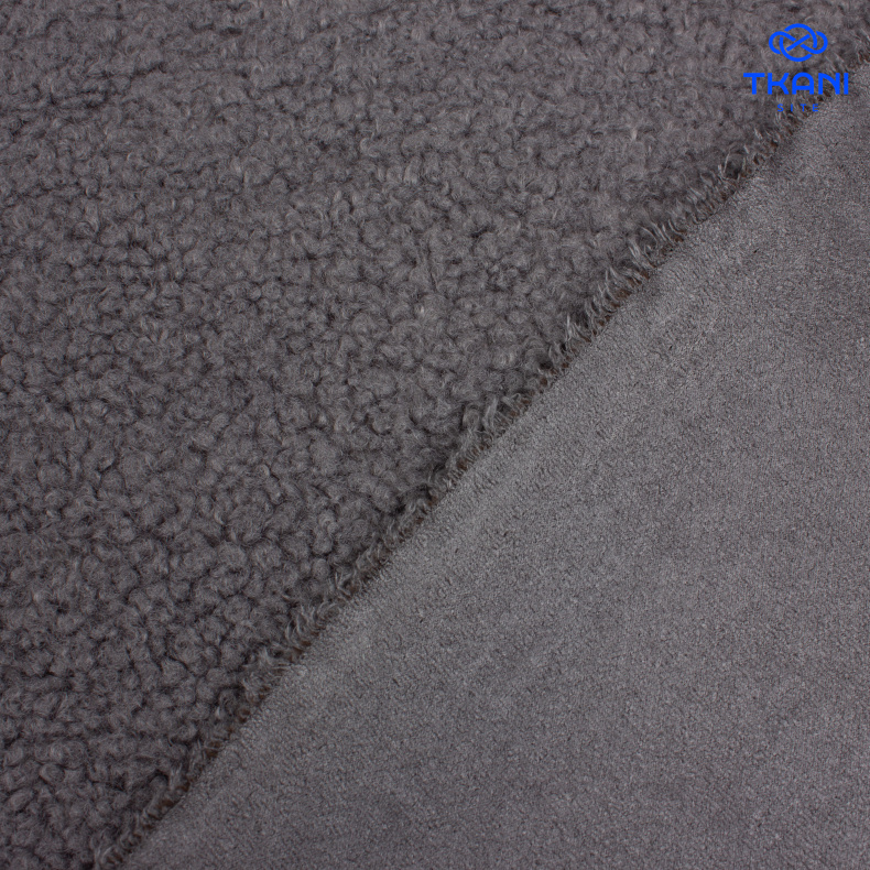 2124. Дубленка на шерпе. Серый от Tkani.site