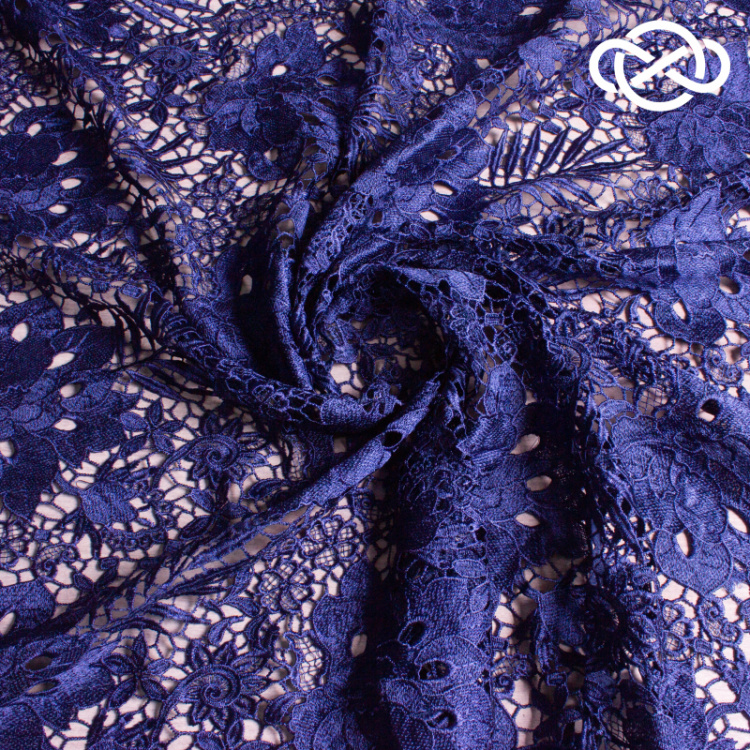8587. Кружево с фестончатыми краями. Galaxy blue.