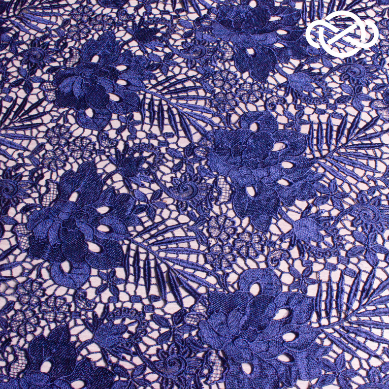8587. Кружево с фестончатыми краями. Galaxy blue. от Tkani.site