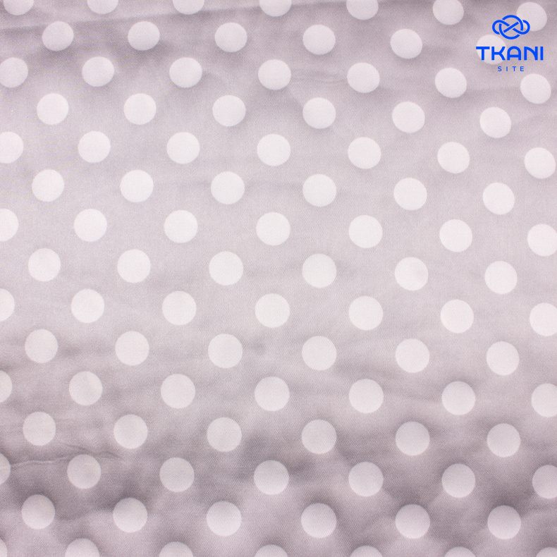 1051. Плательный атлас. В горошек. Уценка!!! от Tkani.site