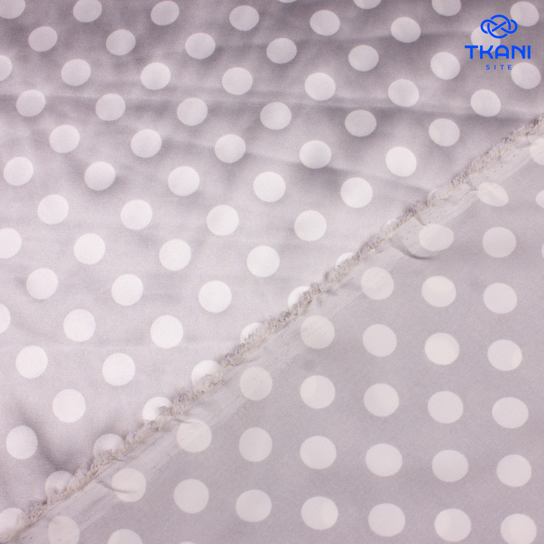 1051. Плательный атлас. В горошек. Уценка!!! от Tkani.site