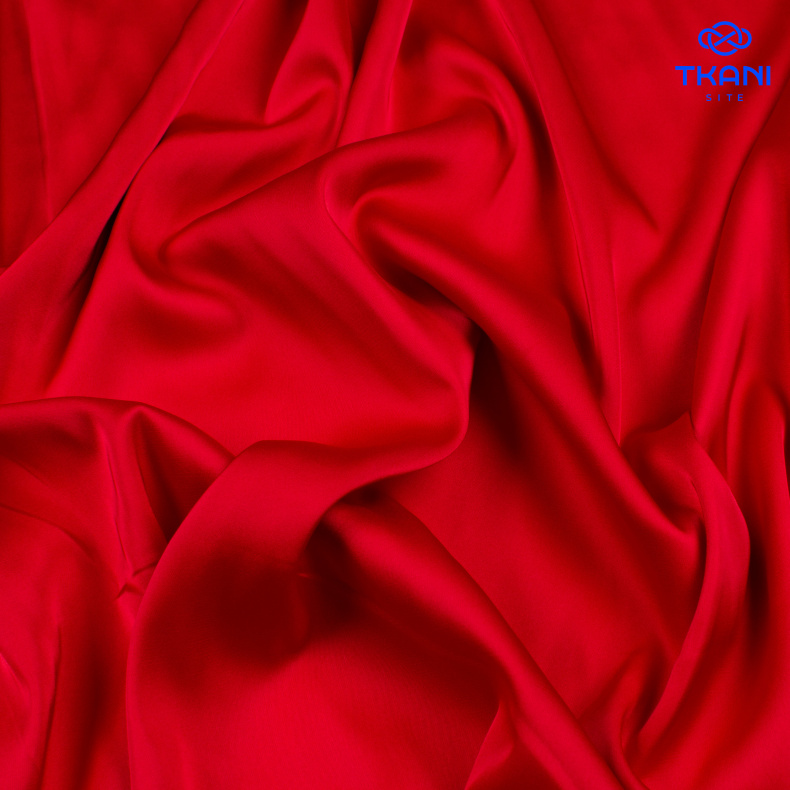 1053. Искусственный шелк. Армани. Красный. Уценка!!! от Tkani.site