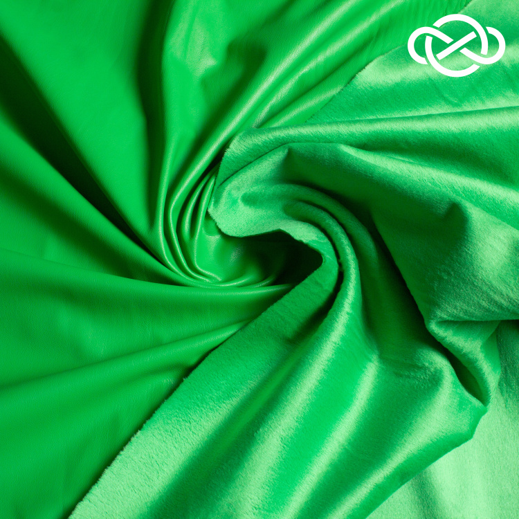 8665. Экокожа на велюре. Classic green. - фото 1
