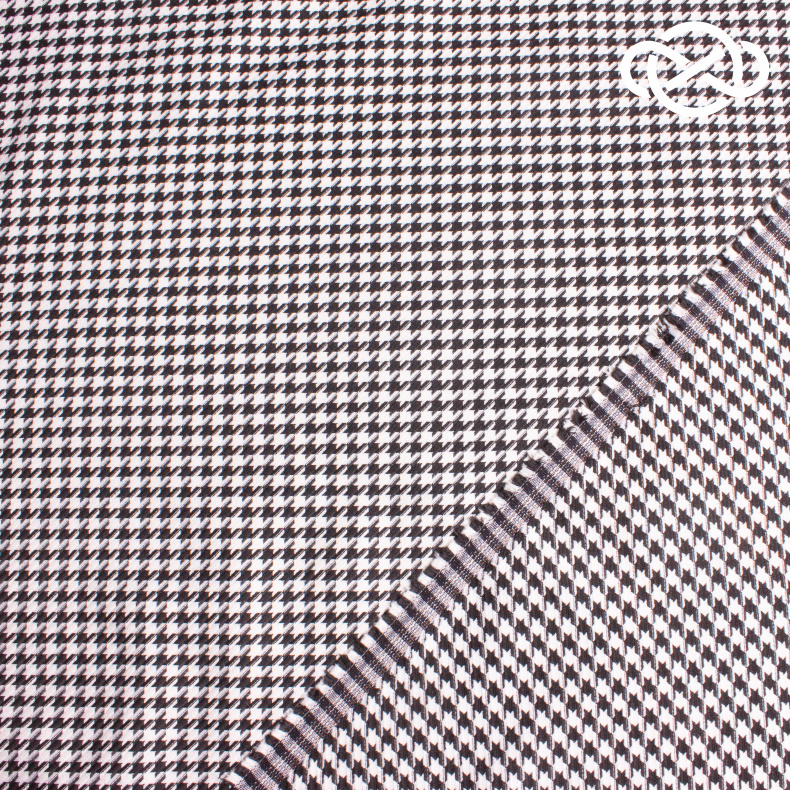 11765. Костюмная поливискоза. Жаккард. Pied de poule от Tkani.site