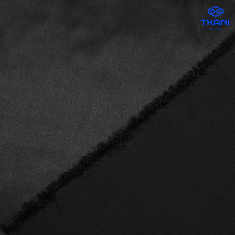 1063. Костюмно-плательный атлас. Черный. от Tkani.site