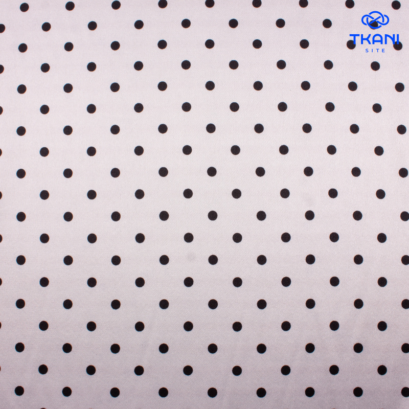 1077. Плательный атлас. В горошек.