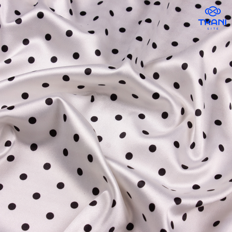 1077. Плательный атлас. В горошек.