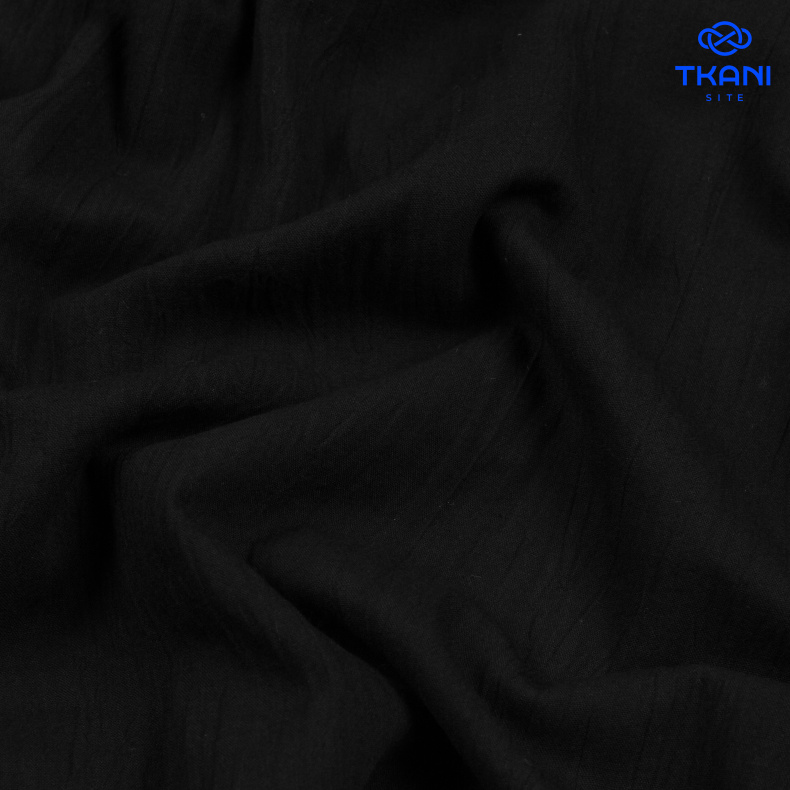 1085. Батист. Конопля. Крэш. Черный. от Tkani.site