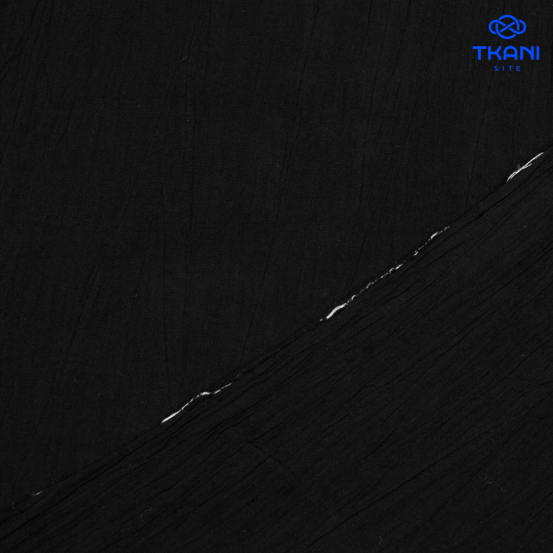 1085. Батист. Конопля. Крэш. Черный. от Tkani.site