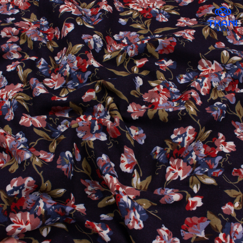 78449. Лен с вискозой. Принт.