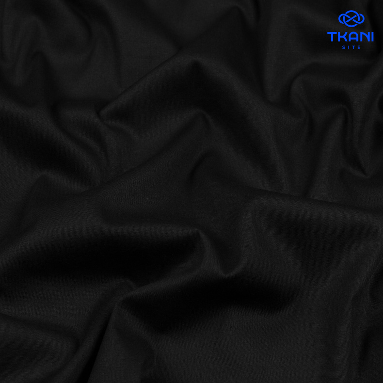 1104. Шлифованный поплин. Конопля. Черный. от Tkani.site